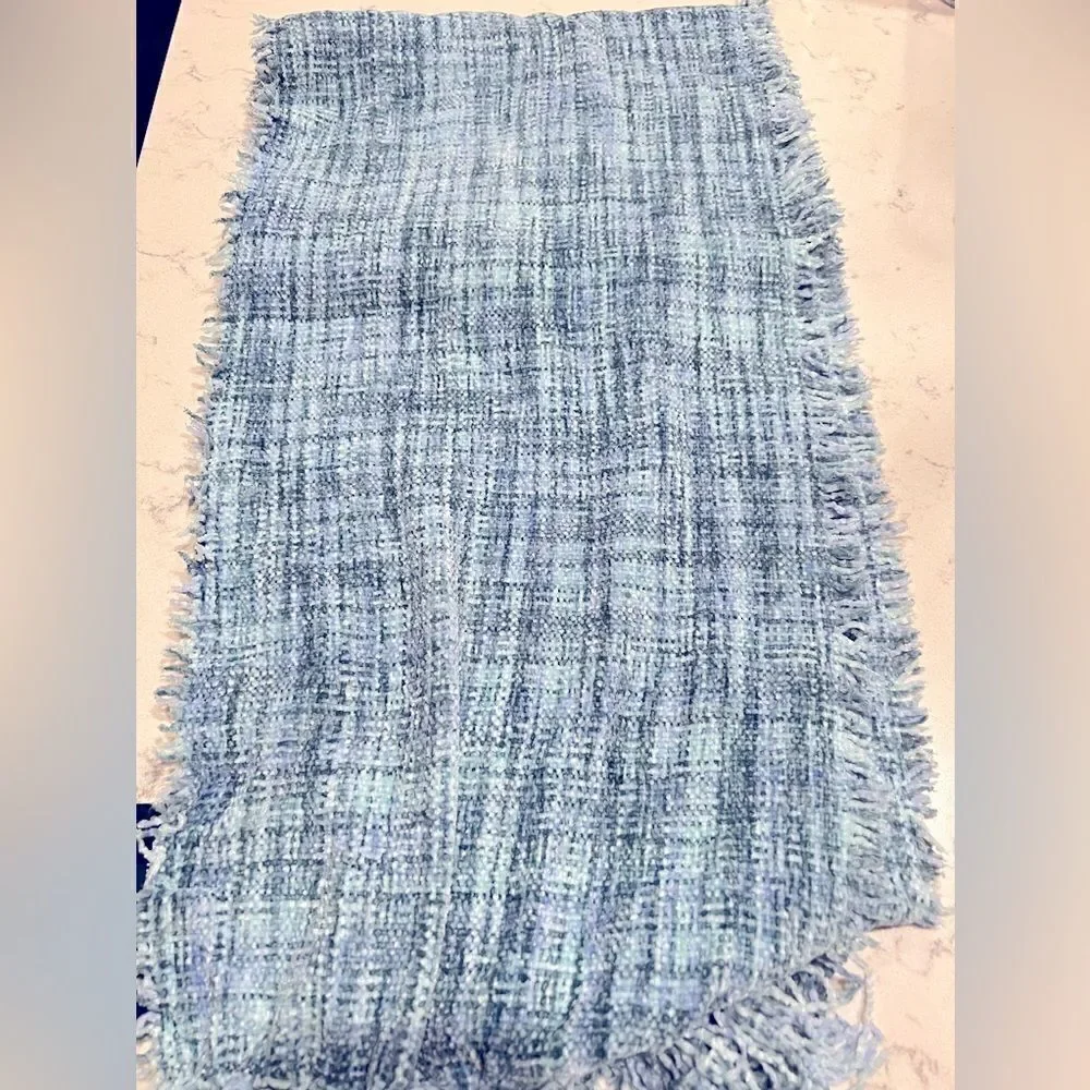 Charter Club Spacedye Chenille Wrap Scarf Came, women accessories blue green